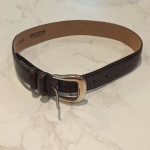Brighton brown leather belt with silver buckle